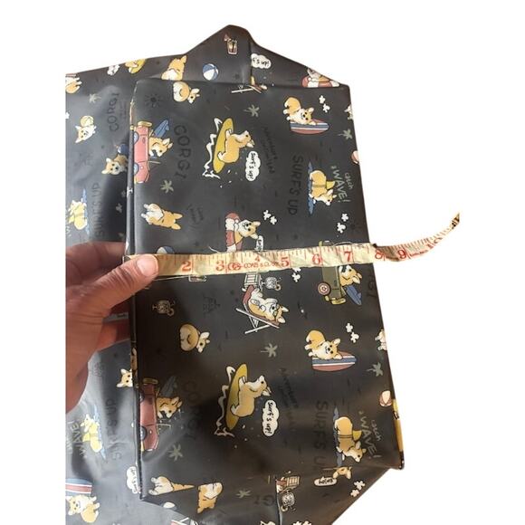 Uma Hana I Love Corgis Dog Tote Waterproof Shoulder Bag Black Brown Large NWOT - Picture 9 of 9